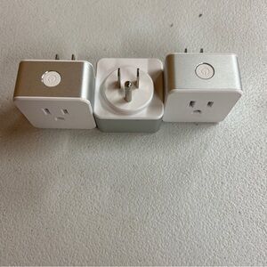 Set of 3 Smart Plug Outlets with Silver Finish